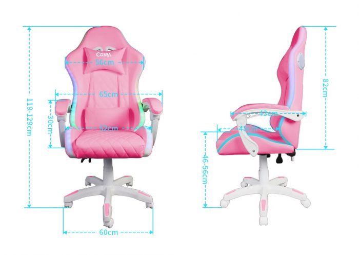 Ігрове крісло RGB + BT з колонками WS8151 Pink - Зображення 5