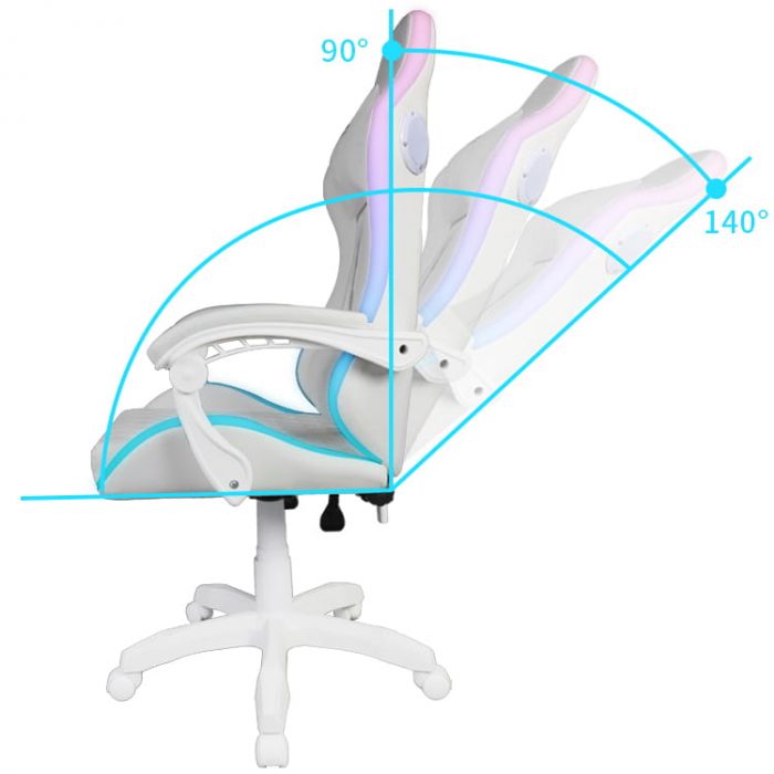 Ігрове крісло RGB + BT з колонками WS8153 White - Зображення 5