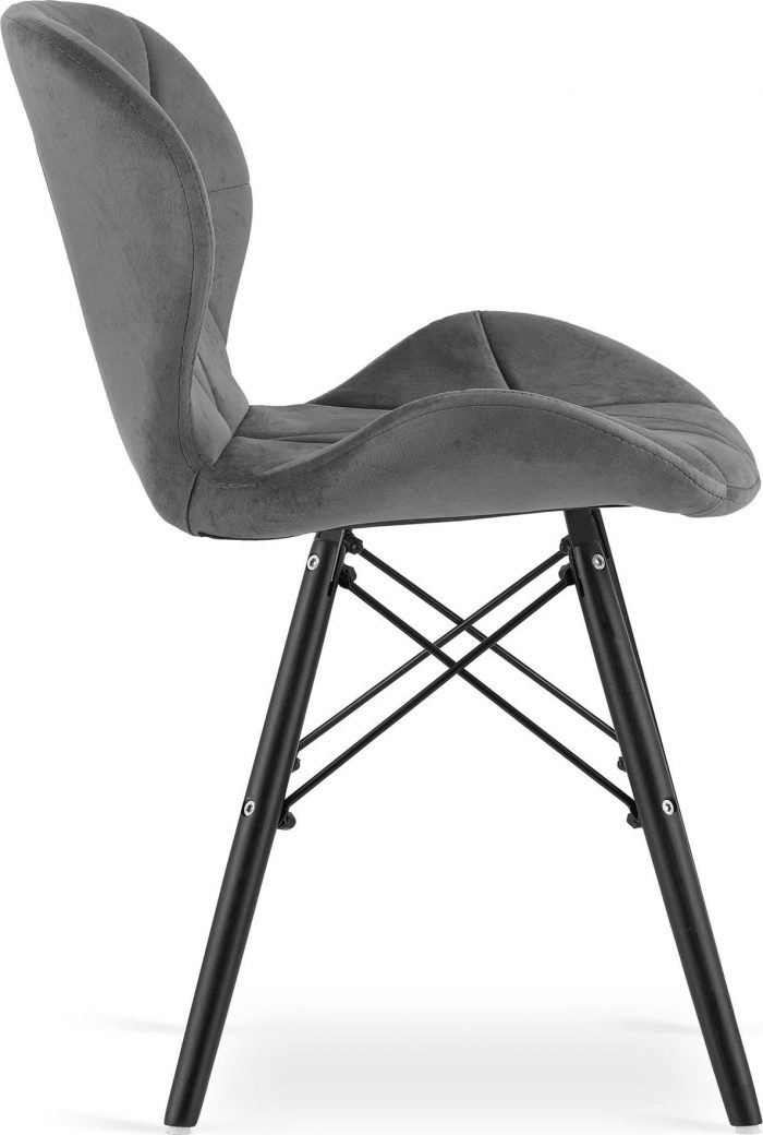 Крісло MUFART ELVA 3751 сірий оксамит на чорних ніжках - Зображення 4