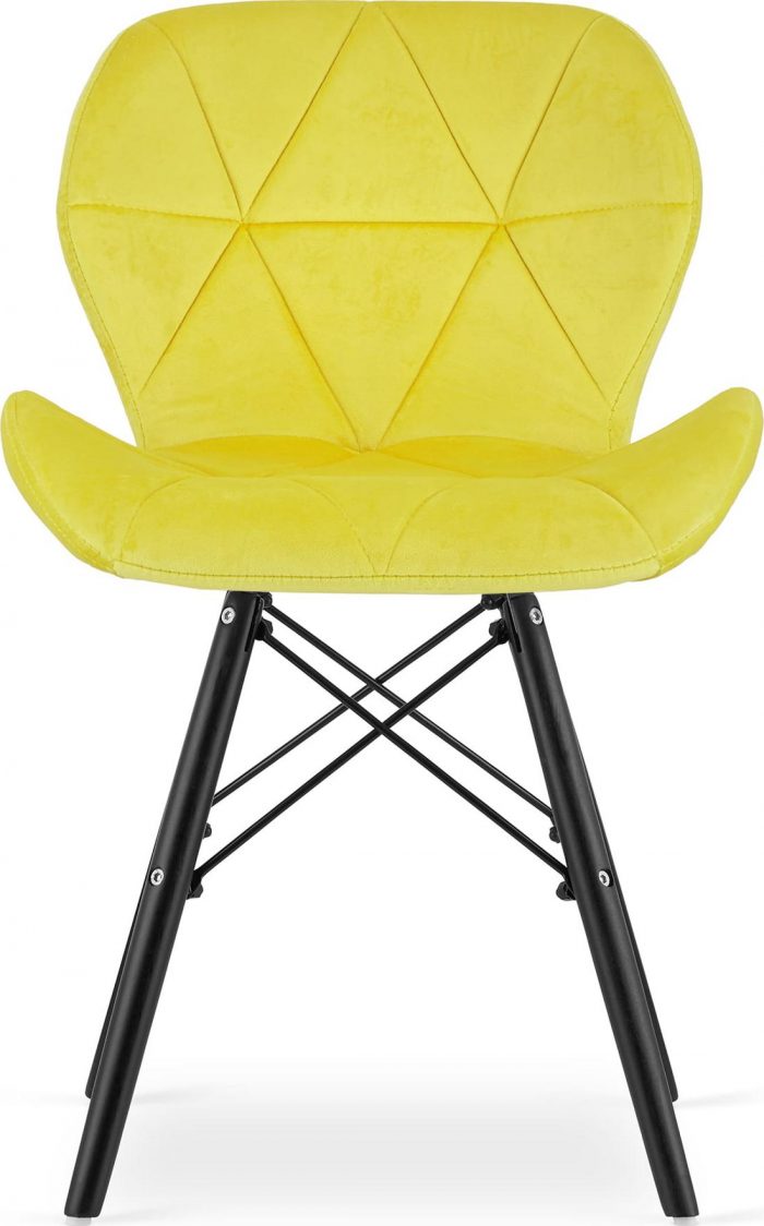 Крісло MUFART ELVA 3747 жовтий оксамит на чорних ніжках - Зображення 2