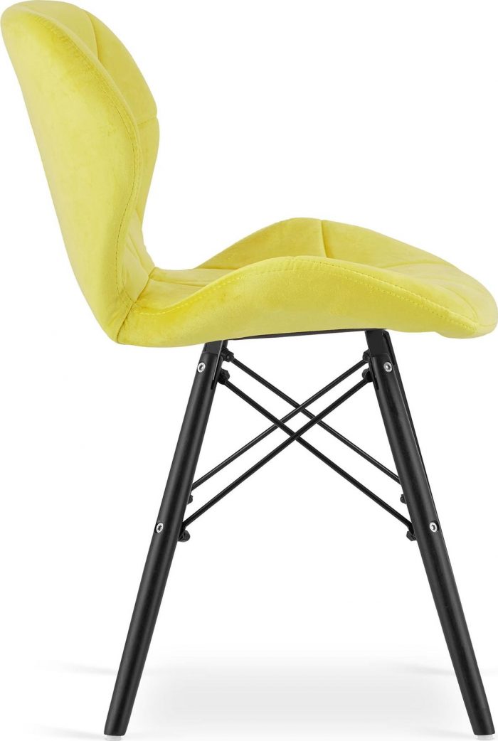 Крісло MUFART ELVA 3747 жовтий оксамит на чорних ніжках - Зображення 4