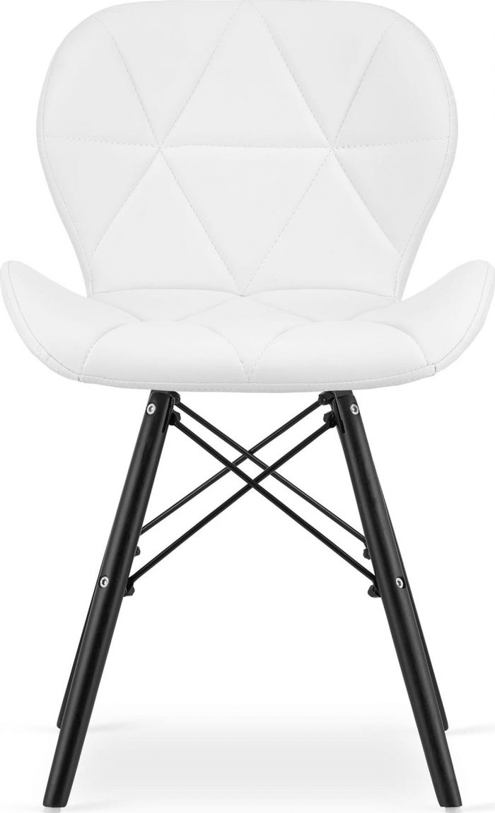 Крісло MUFART ELVA 3744 екошкіра біле на чорних ніжках - Зображення 2
