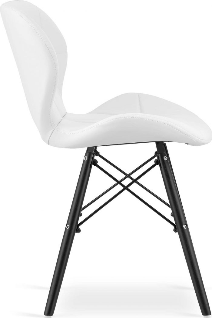 Крісло MUFART ELVA 3744 екошкіра біле на чорних ніжках - Зображення 4