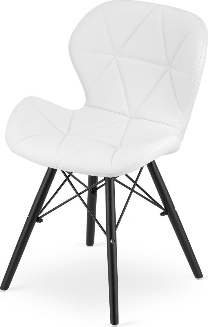 Крісло MUFART ELVA 3744 екошкіра біле на чорних ніжках - Зображення 5