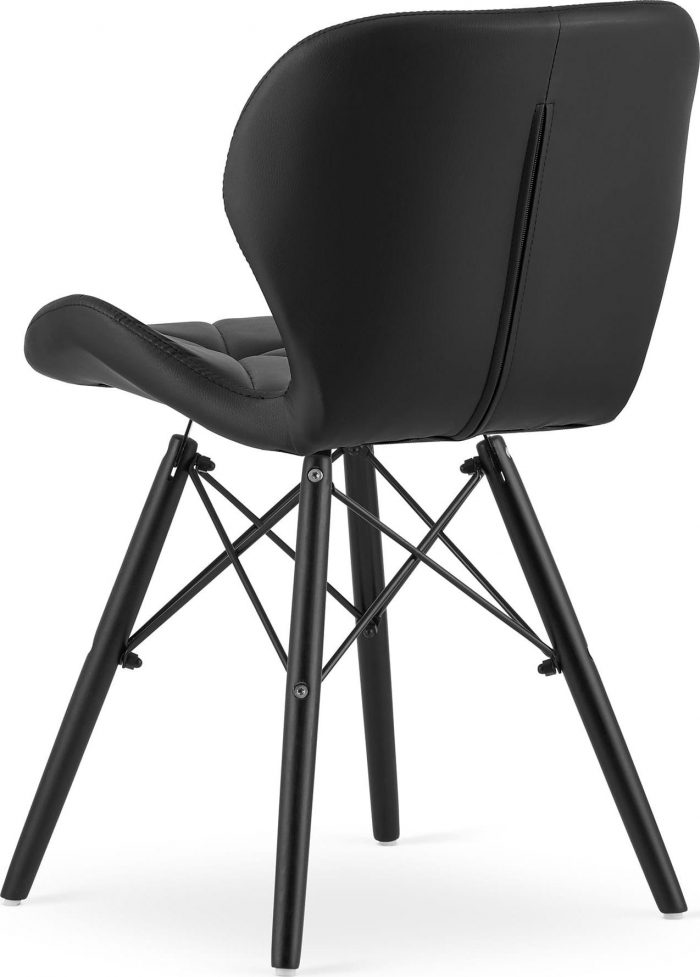 Крісло MUFART ELVA 3745 чорна екошкіра на чорних ніжка Вишуканий стиль - Зображення 3