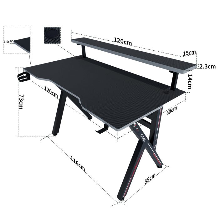 Геймерський стіл Cobra CR4009BK - Зображення 4