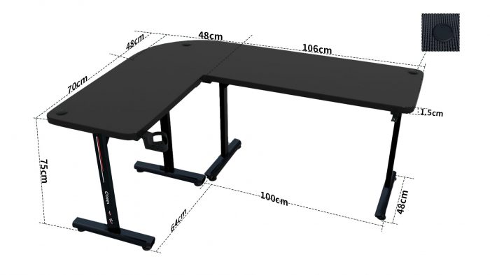 Геймерський стіл Cobra CR4552BK - Зображення 4