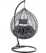 Підвісне садове крісло кокон сірий Velaco ITAKA-GR-OKR-GR сіра подушка-Вишуканий комфорт та стиль - Зображення 3