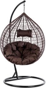 Підвісне садове крісло кокон Velaco ITAKA-BR-OKR-BR коричневе+коричнева подушка - Зображення 2
