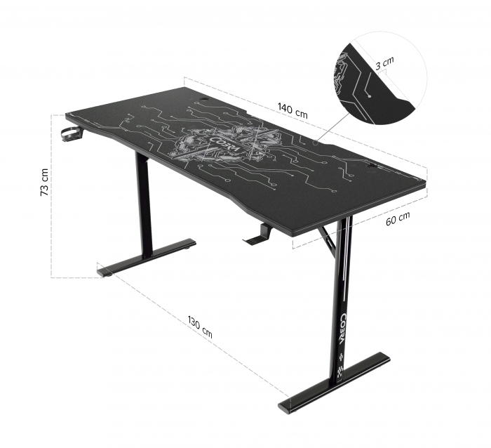 Геймерський стіл Cobra X-Mate CRF140BK - Зображення 8
