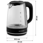Електрочайник Berdsen BD-702 чорний скляний 2л - Зображення 10