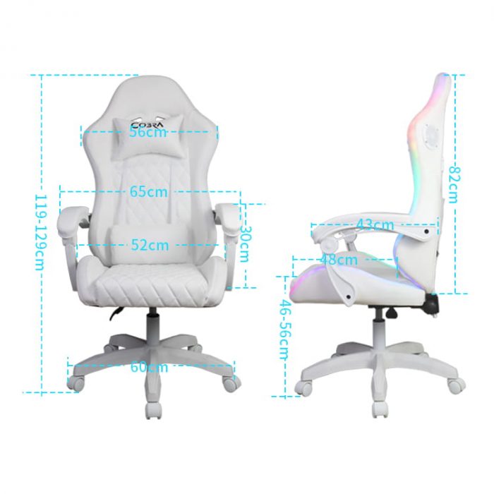 Ігрове крісло RGB + BT з колонками WS8153 White - Зображення 10