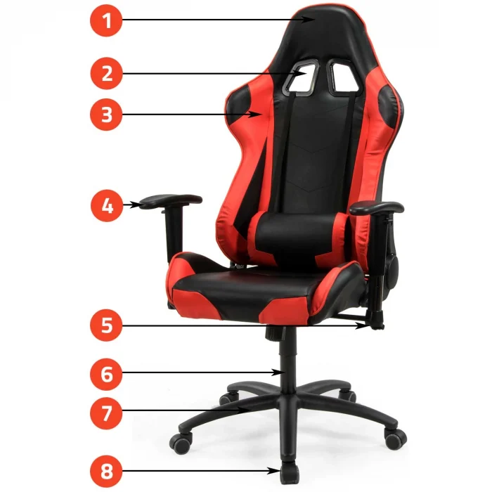 Офісне крісло Sofotel Inferno для геймера чорно-червоне - Зображення 12