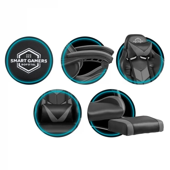 Офісне крісло Sofotel Cerber для геймера чорно-сіре - Зображення 8