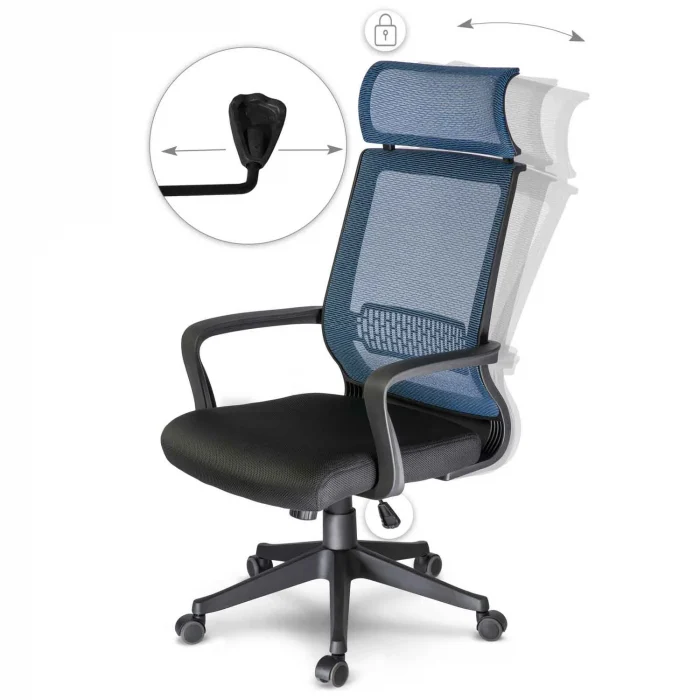 Крісло офісне, мікросітчасте поворотне крісло Nosberg - механізм НАХИЛУ - Зображення 8