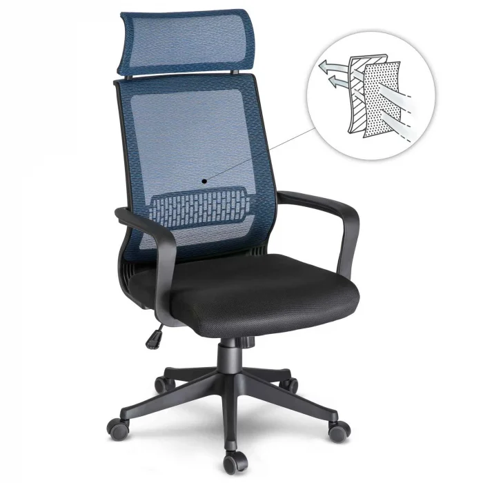 Крісло офісне, мікросітчасте поворотне крісло Nosberg - механізм НАХИЛУ - Зображення 7