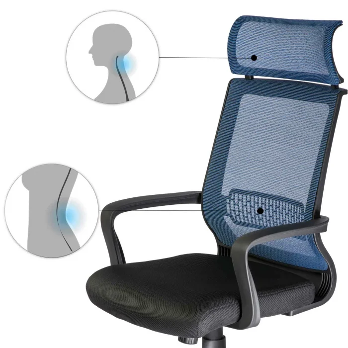 Крісло офісне, мікросітчасте поворотне крісло Nosberg - механізм НАХИЛУ - Зображення 10