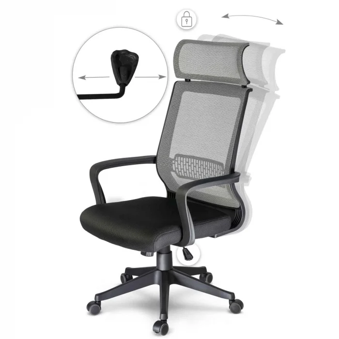 Крісло офісне, мікросітчасте поворотне крісло Nosberg - механізм НАХИЛУ - Зображення 8