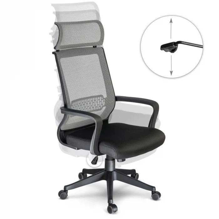 Крісло офісне, мікросітчасте поворотне крісло Nosberg - механізм НАХИЛУ - Зображення 9