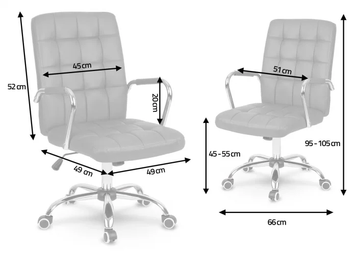 Сірий шкіряний офісний стілець Benton - Зображення 6