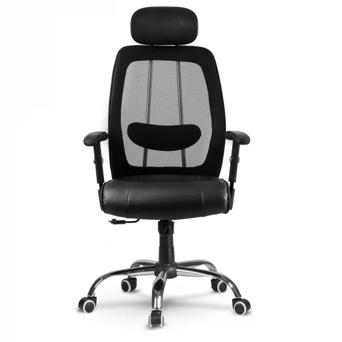 Офісне шкіряне крісло з мікросіткою Monaco, чорний - Зображення 6