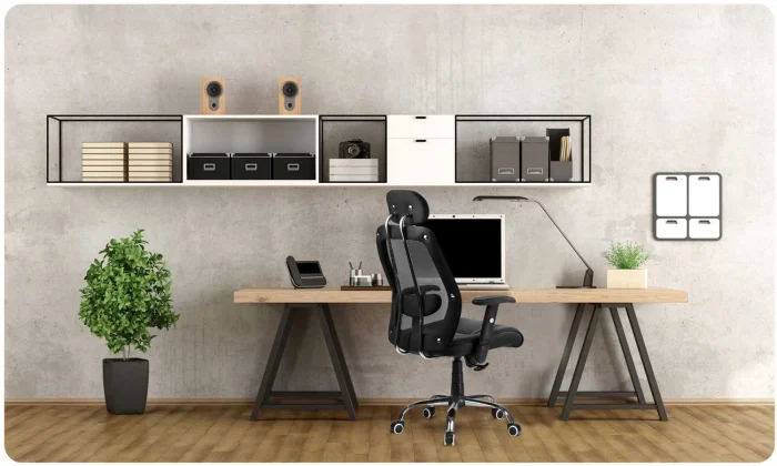 Офісне шкіряне крісло з мікросіткою Monaco, чорний - Зображення 9