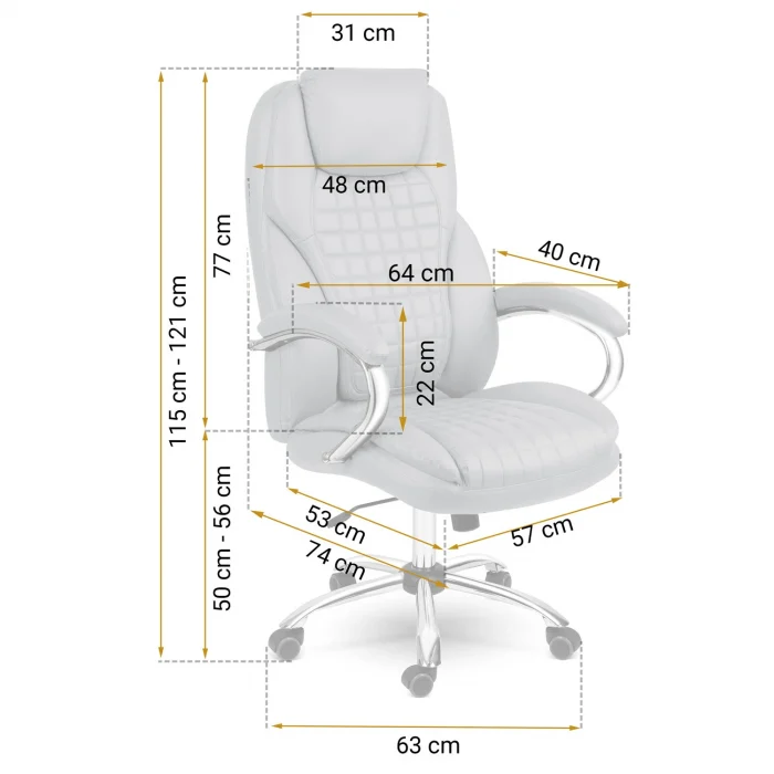 Офісне крісло Sofotel Batory - світло-сіре - Зображення 11