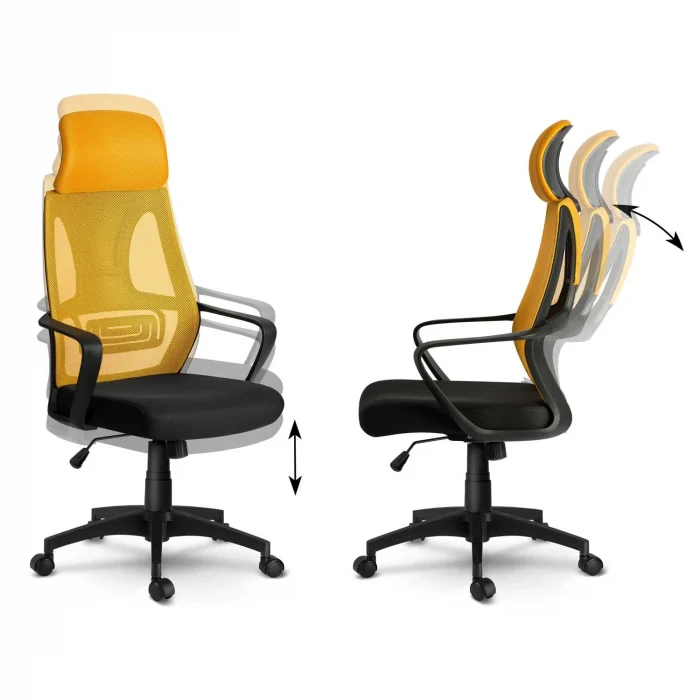 Крісло офісне з мікросіткою Прага - жовте - Зображення 9
