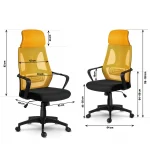 Крісло офісне з мікросіткою Прага - жовте - Зображення 10