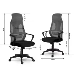 Крісло офісне з мікросіткою Прага - сіре - Зображення 7