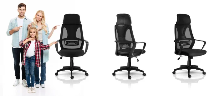 Крісло офісне з мікросітки Прага - чорний - Зображення 10