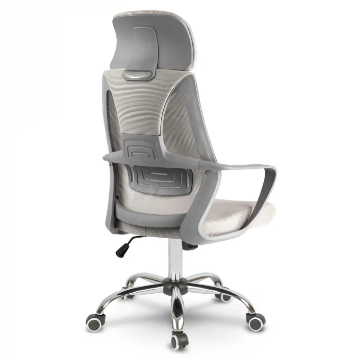 Офісне крісло мікросітка Прага - світло-сіре - Зображення 4