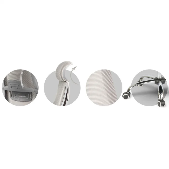 Офісне крісло мікросітка Прага - світло-сіре - Зображення 8