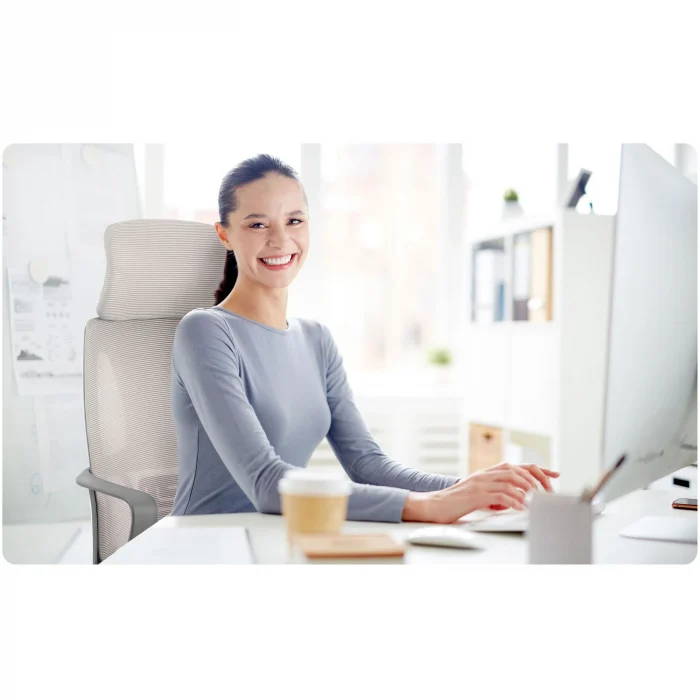 Офісне крісло мікросітка Прага - світло-сіре - Зображення 9