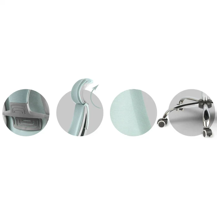 Офісне крісло мікросітка Прага - світло-блакитне - Зображення 8