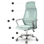 Офісне крісло мікросітка Прага - світло-блакитне - Зображення 10