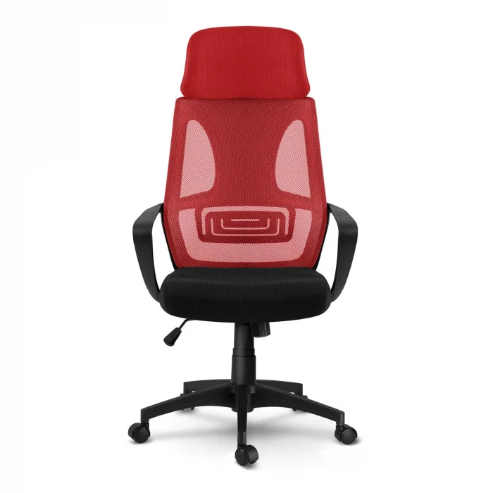 Крісло офісне з мікросіткою Прага - червоно-чорне - Зображення 5
