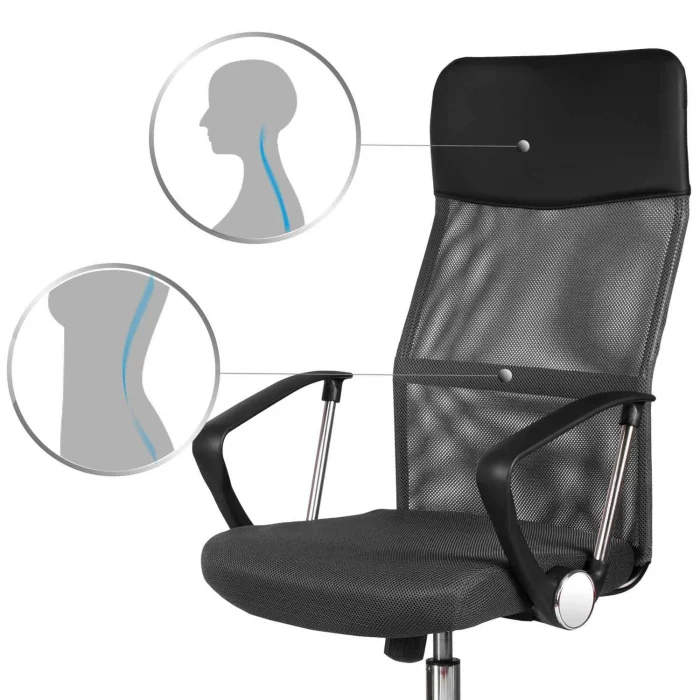 Офісне крісло Sofatel Sydney з мікросітки, темно-сірий - Зображення 6