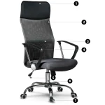 Офісне крісло Sofatel Sydney з мікросітки, темно-сірий - Зображення 8