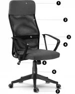 Офісне крісло Sofatel Sydney з мікросітки темно-сірий - Зображення 8