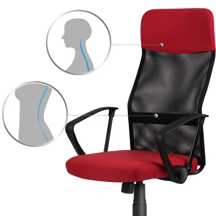 Офісне крісло Sofatel Sydney з мікросітки червоно-чорне - Зображення 6