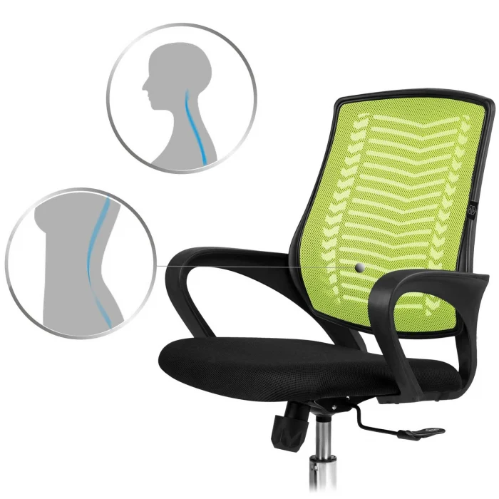 Офісне крісло Sofotel Denar з мікросітки зелене - Зображення 11