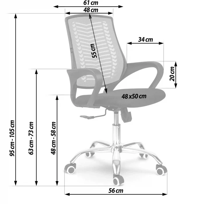 Офісне крісло Sofotel Denar оранжеве з мікросітки - Зображення 15