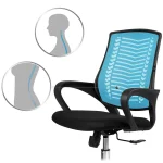 Офісне крісло Sofotel Denar блакитне з мікросітки - Зображення 11