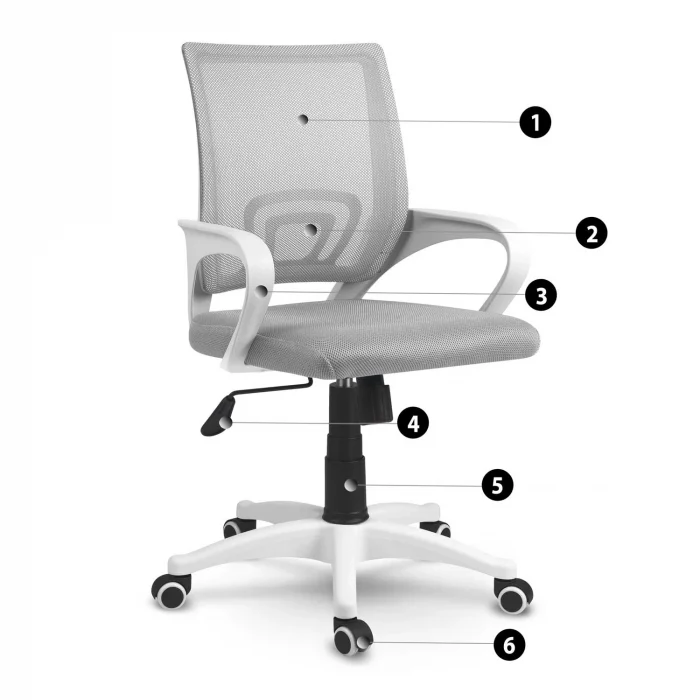 Офісне крісло Sofotel Latok з мікросітки світло-сірий - Зображення 11