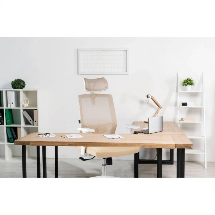 Офісне крісло Sofotel Rotar бежеве з мікросітки - Зображення 8