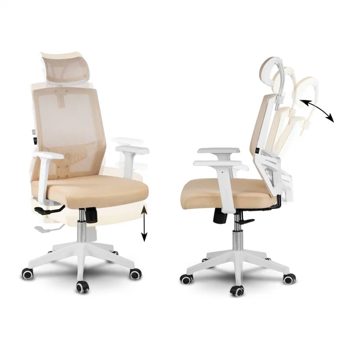 Офісне крісло Sofotel Rotar бежеве з мікросітки - Зображення 10