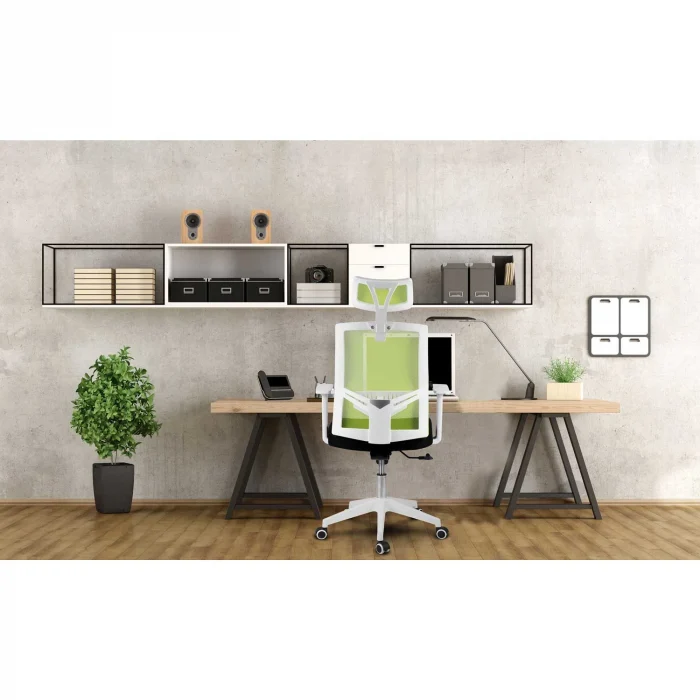 Офісне крісло Sofotel Rotar з мікросітки зелене - Зображення 9