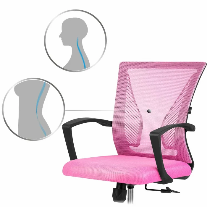 Офісне крісло Sofatel Gontia з мікросітки, рожеве - Зображення 7