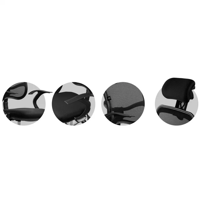 Офісне крісло Sofotel Ryga з мікросітки чорне - Зображення 7